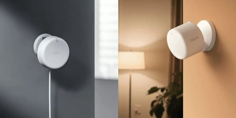 So sánh cảm biến hiện diện Aqara FP2 và FP300 — mmWave presence sensor